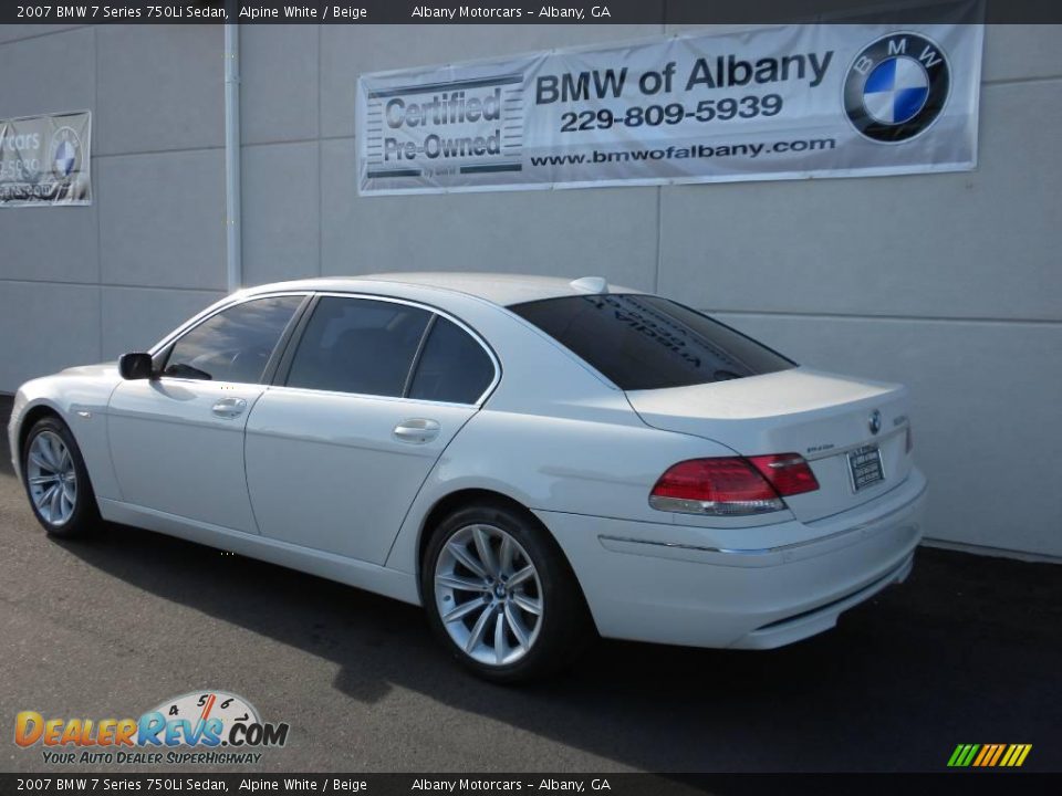 2007 BMW 7 Series 750Li Sedan Alpine White / Beige Photo #3