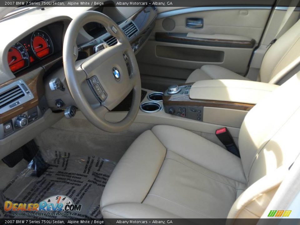 2007 BMW 7 Series 750Li Sedan Alpine White / Beige Photo #6