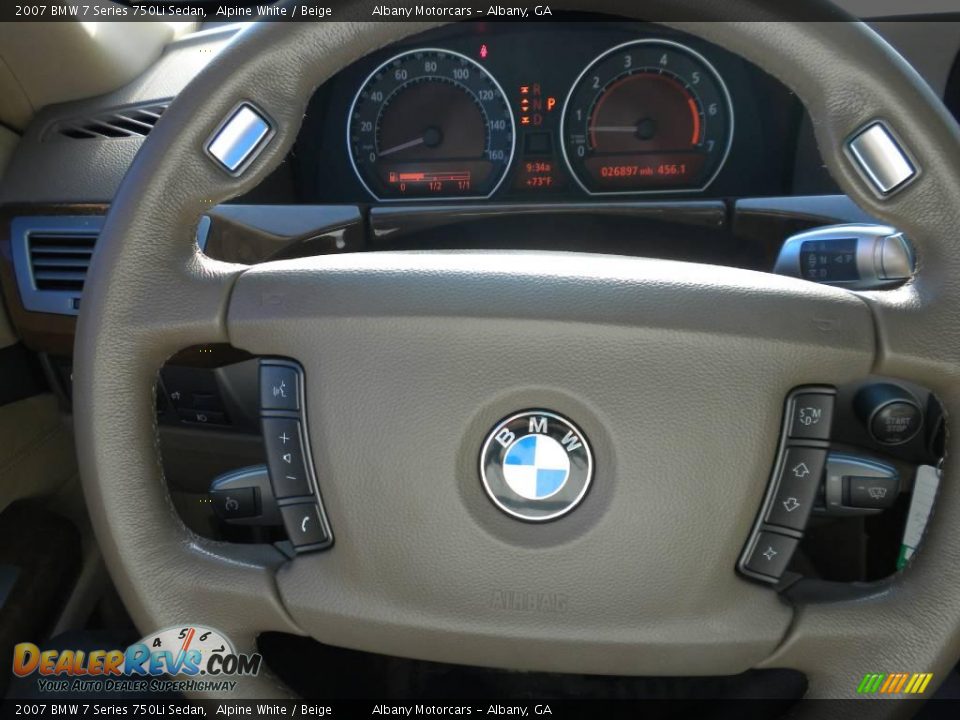 2007 BMW 7 Series 750Li Sedan Alpine White / Beige Photo #15
