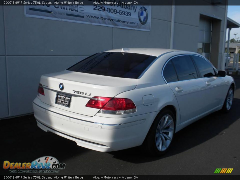 2007 BMW 7 Series 750Li Sedan Alpine White / Beige Photo #20