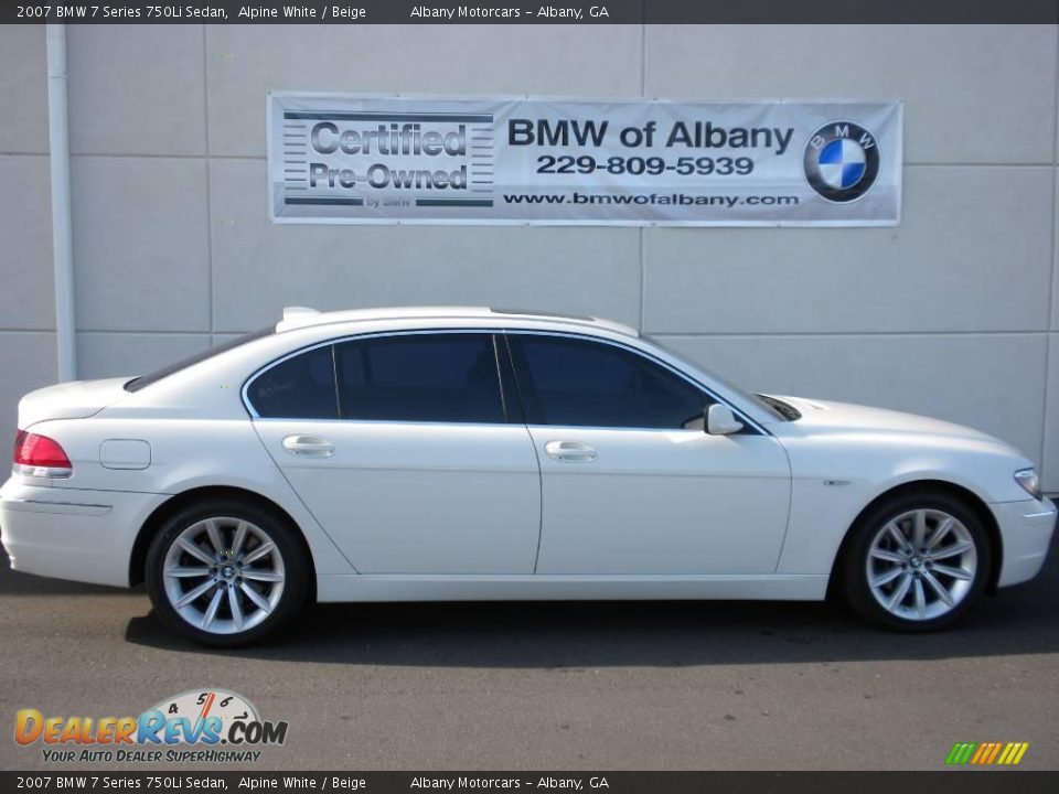 2007 BMW 7 Series 750Li Sedan Alpine White / Beige Photo #21