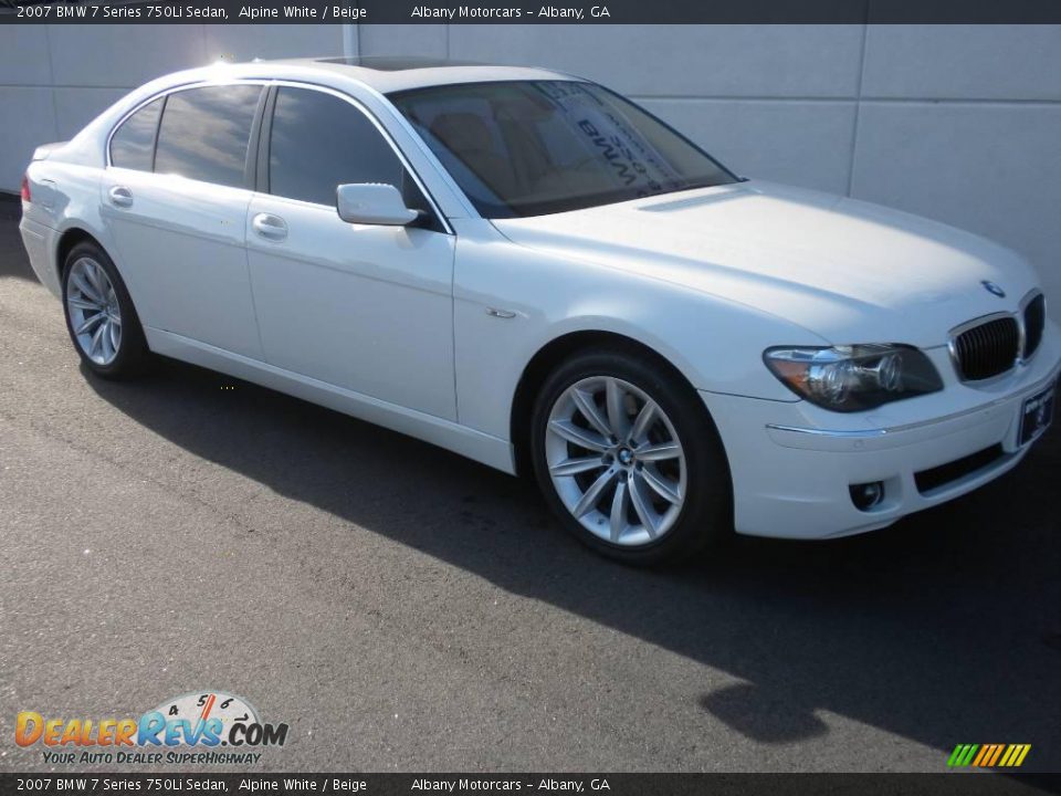 2007 BMW 7 Series 750Li Sedan Alpine White / Beige Photo #22