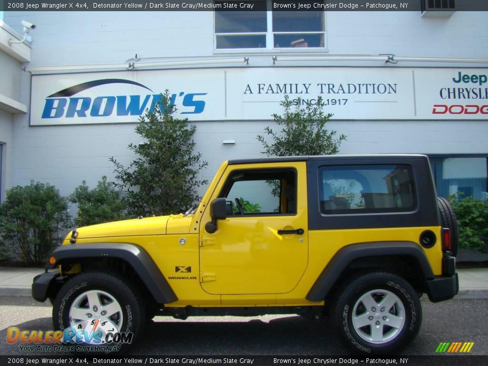 2008 Jeep Wrangler X 4x4 Detonator Yellow / Dark Slate Gray/Medium Slate Gray Photo #1