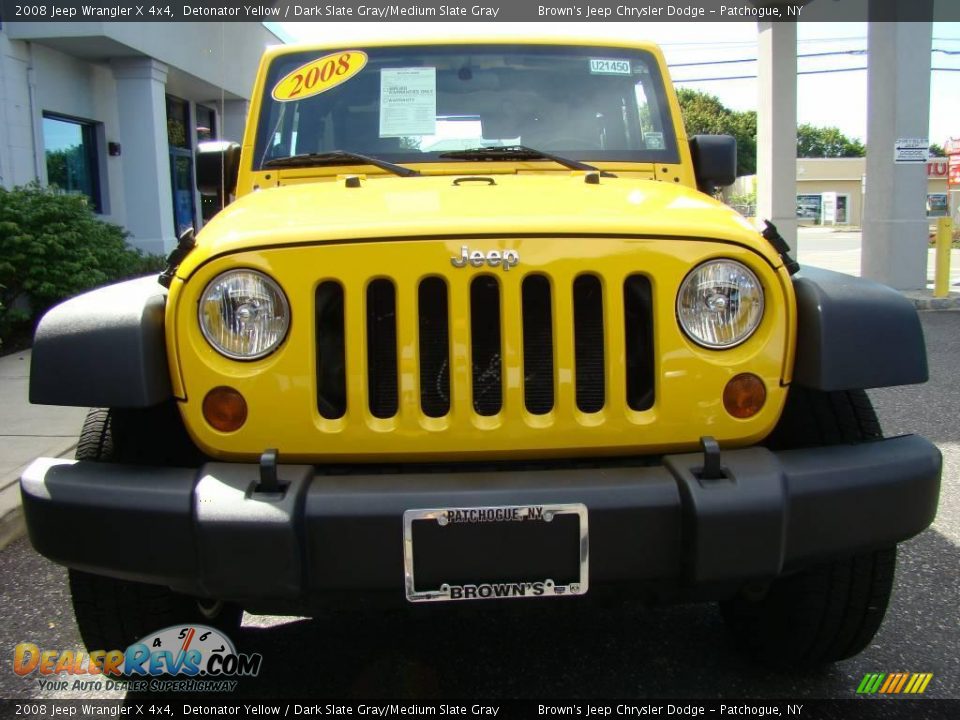 2008 Jeep Wrangler X 4x4 Detonator Yellow / Dark Slate Gray/Medium Slate Gray Photo #3