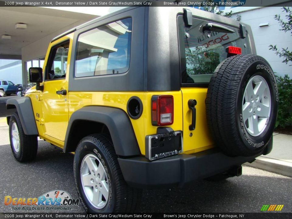 2008 Jeep Wrangler X 4x4 Detonator Yellow / Dark Slate Gray/Medium Slate Gray Photo #4