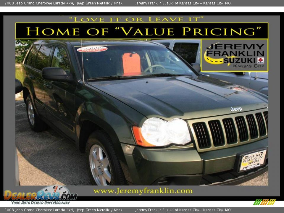 2008 Jeep Grand Cherokee Laredo 4x4 Jeep Green Metallic / Khaki Photo #1