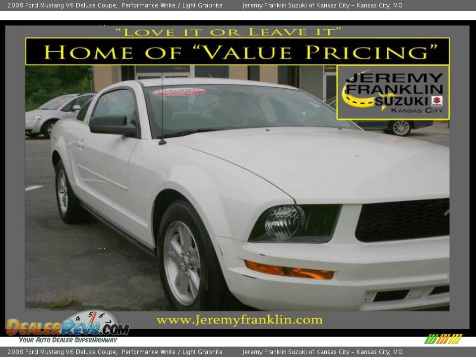 2008 Ford Mustang V6 Deluxe Coupe Performance White / Light Graphite Photo #26