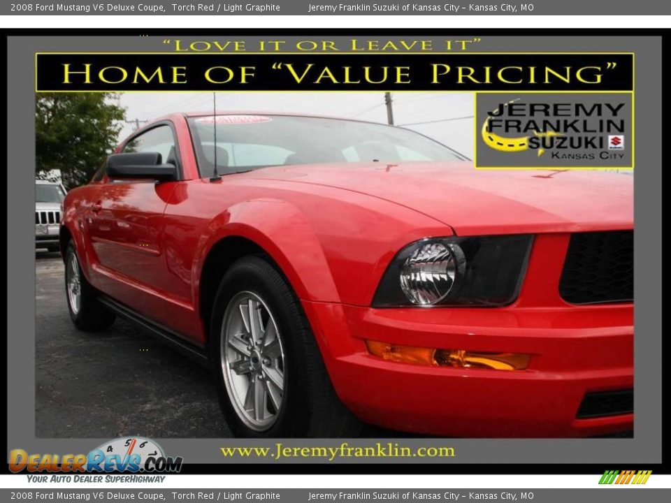 2008 Ford Mustang V6 Deluxe Coupe Torch Red / Light Graphite Photo #1
