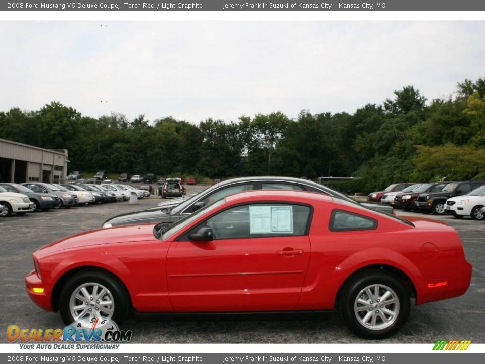 2008 Ford Mustang V6 Deluxe Coupe Torch Red / Light Graphite Photo #4