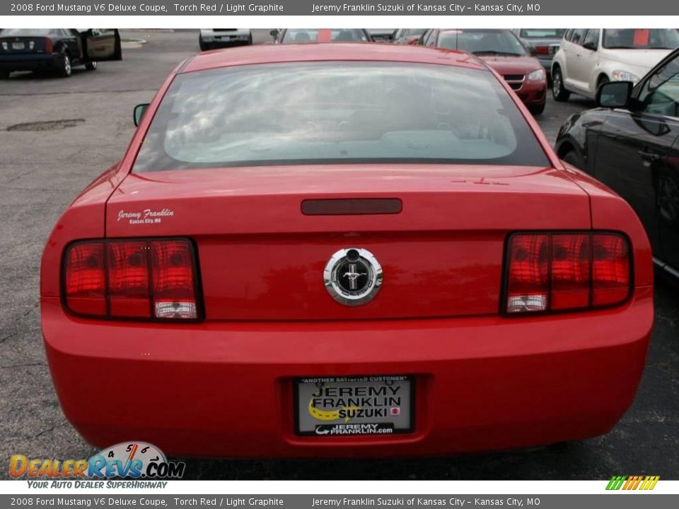 2008 Ford Mustang V6 Deluxe Coupe Torch Red / Light Graphite Photo #6