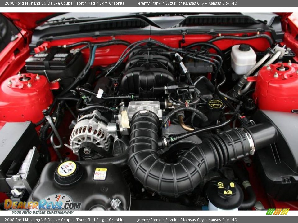 2008 Ford Mustang V6 Deluxe Coupe Torch Red / Light Graphite Photo #23