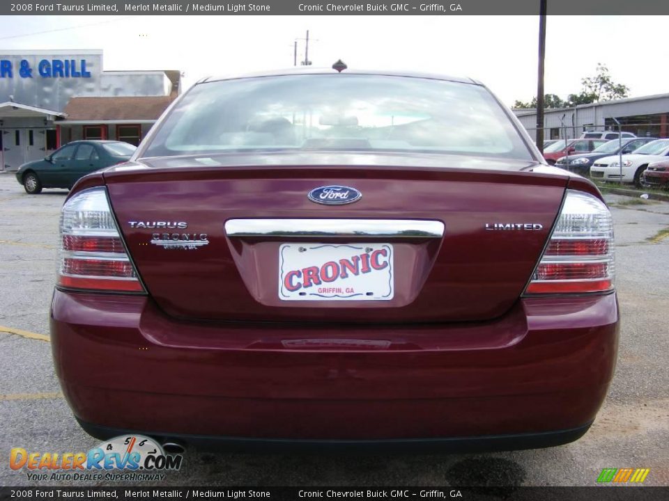 2008 Ford Taurus Limited Merlot Metallic / Medium Light Stone Photo #7