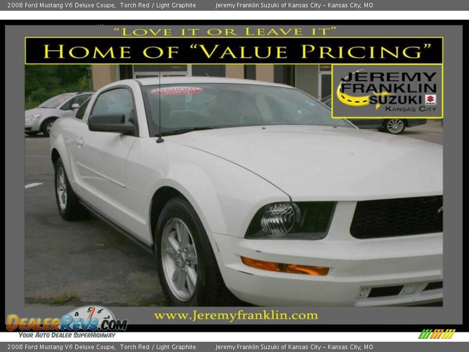 2008 Ford Mustang V6 Deluxe Coupe Torch Red / Light Graphite Photo #27