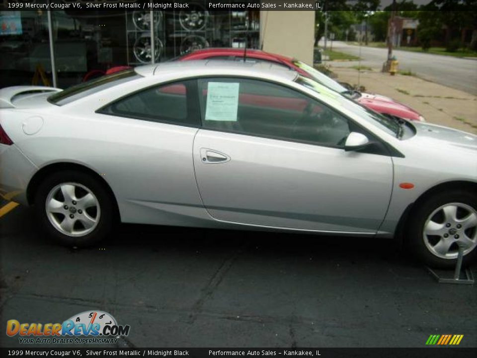 1999 Mercury Cougar V6 Silver Frost Metallic / Midnight Black Photo #5