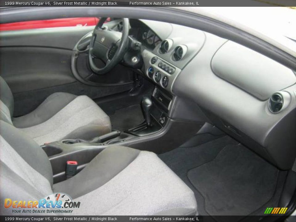1999 Mercury Cougar V6 Silver Frost Metallic / Midnight Black Photo #6
