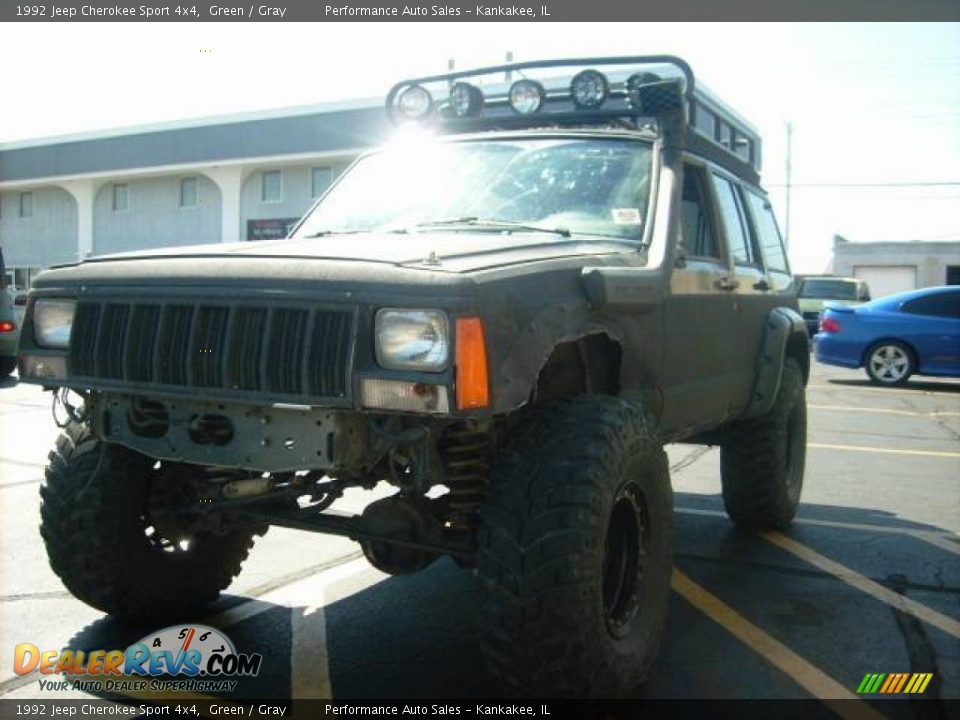 1992 Jeep Cherokee Sport 4x4 Green / Gray Photo #1