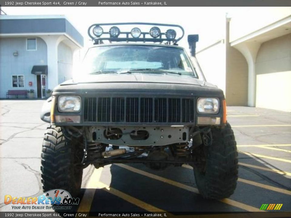 1992 Jeep Cherokee Sport 4x4 Green / Gray Photo #2