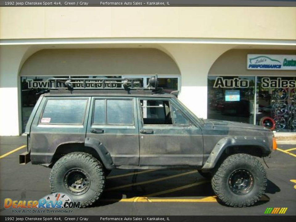 1992 Jeep Cherokee Sport 4x4 Green / Gray Photo #4