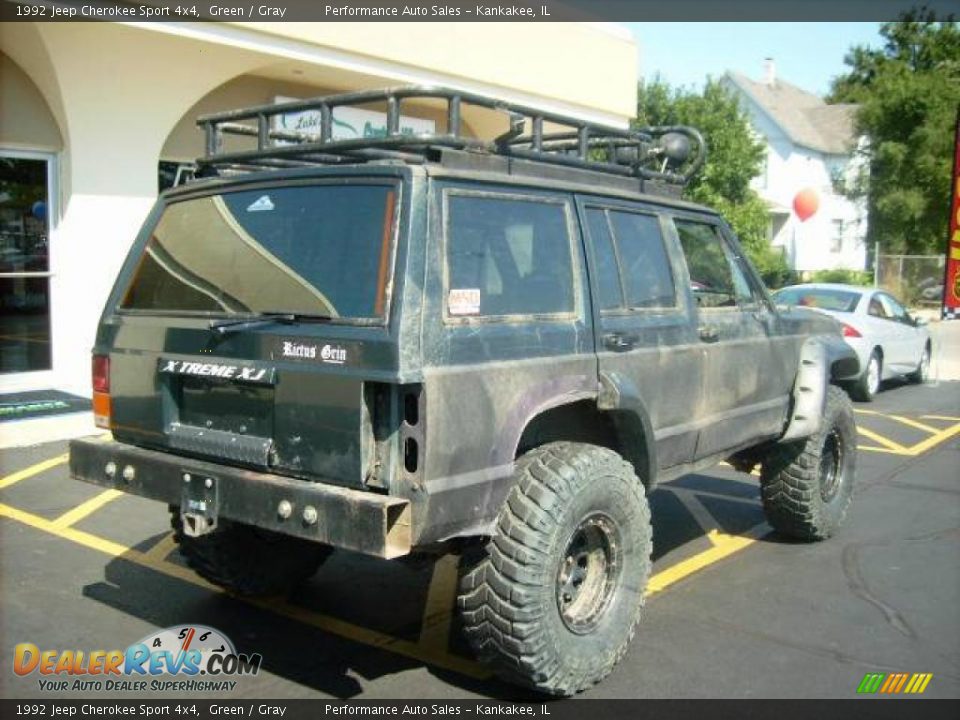 1992 Jeep Cherokee Sport 4x4 Green / Gray Photo #5
