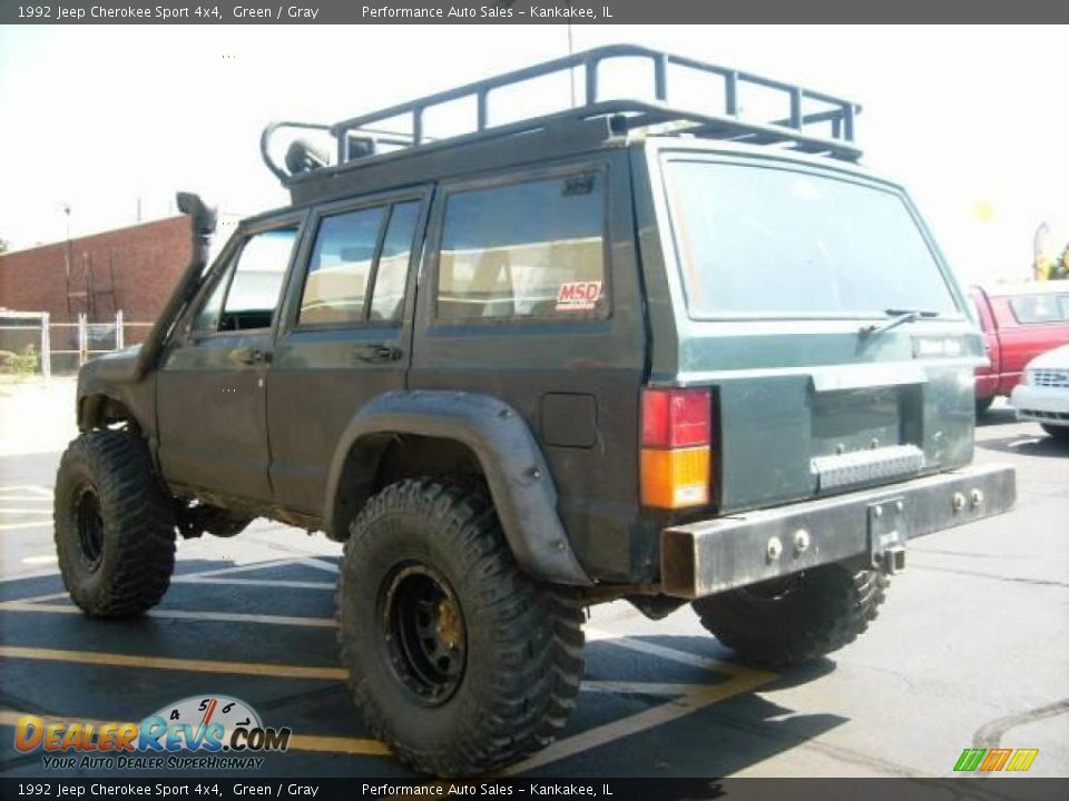 1992 Jeep Cherokee Sport 4x4 Green / Gray Photo #7