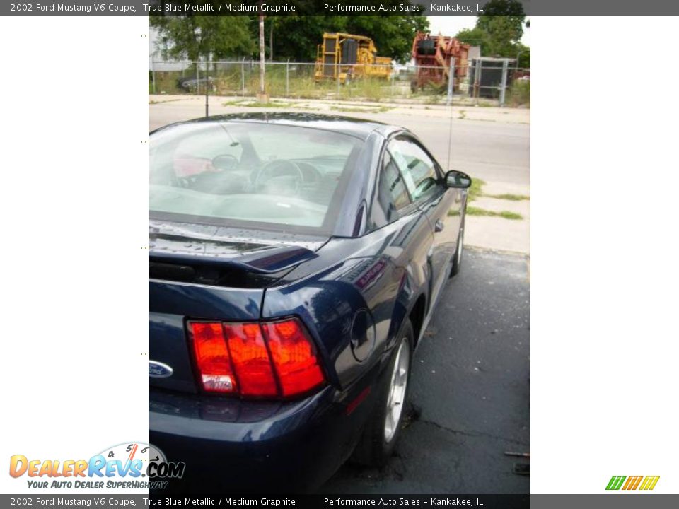 2002 Ford Mustang V6 Coupe True Blue Metallic / Medium Graphite Photo #2