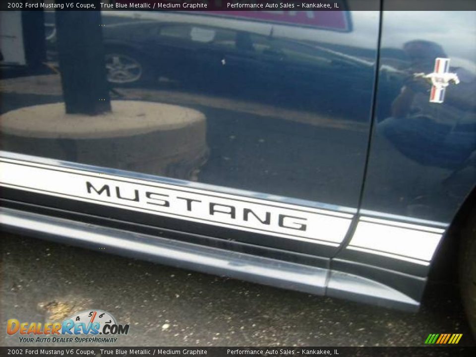 2002 Ford Mustang V6 Coupe True Blue Metallic / Medium Graphite Photo #4