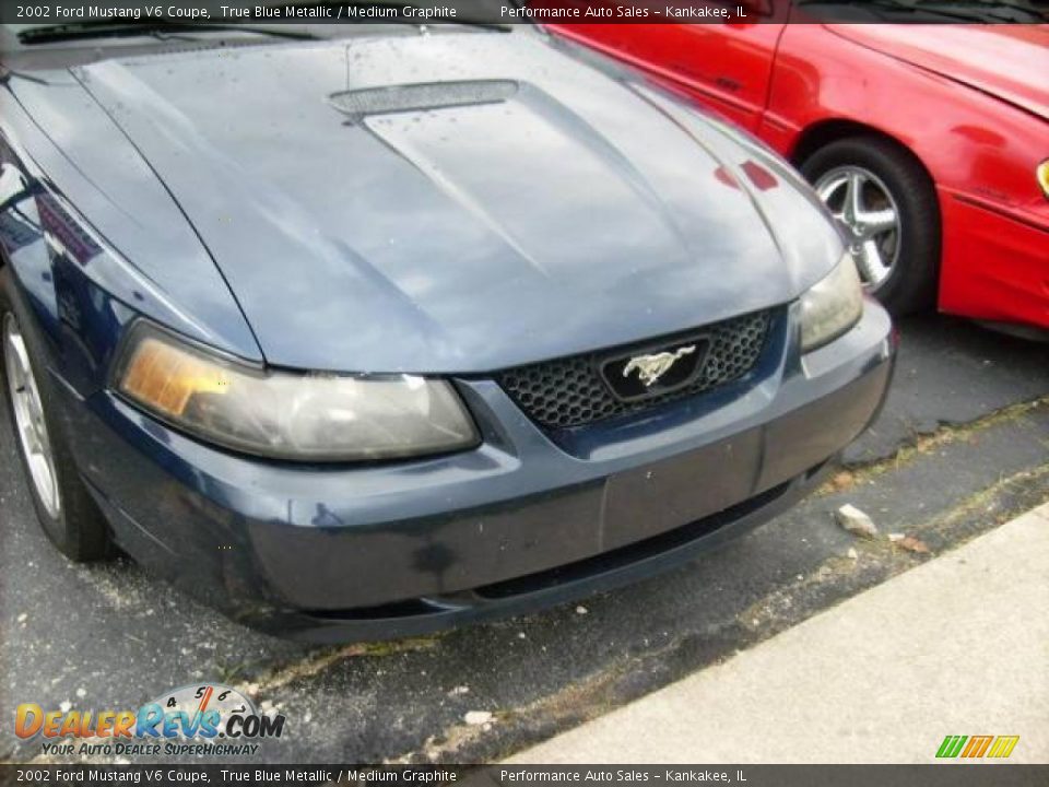 2002 Ford Mustang V6 Coupe True Blue Metallic / Medium Graphite Photo #5