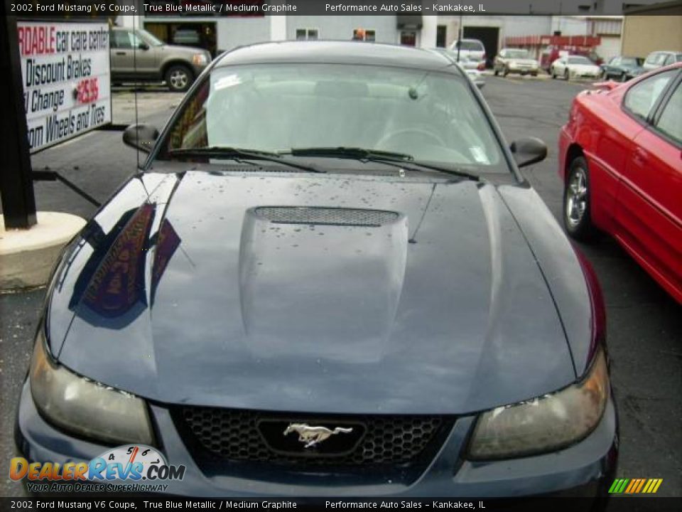 2002 Ford Mustang V6 Coupe True Blue Metallic / Medium Graphite Photo #6