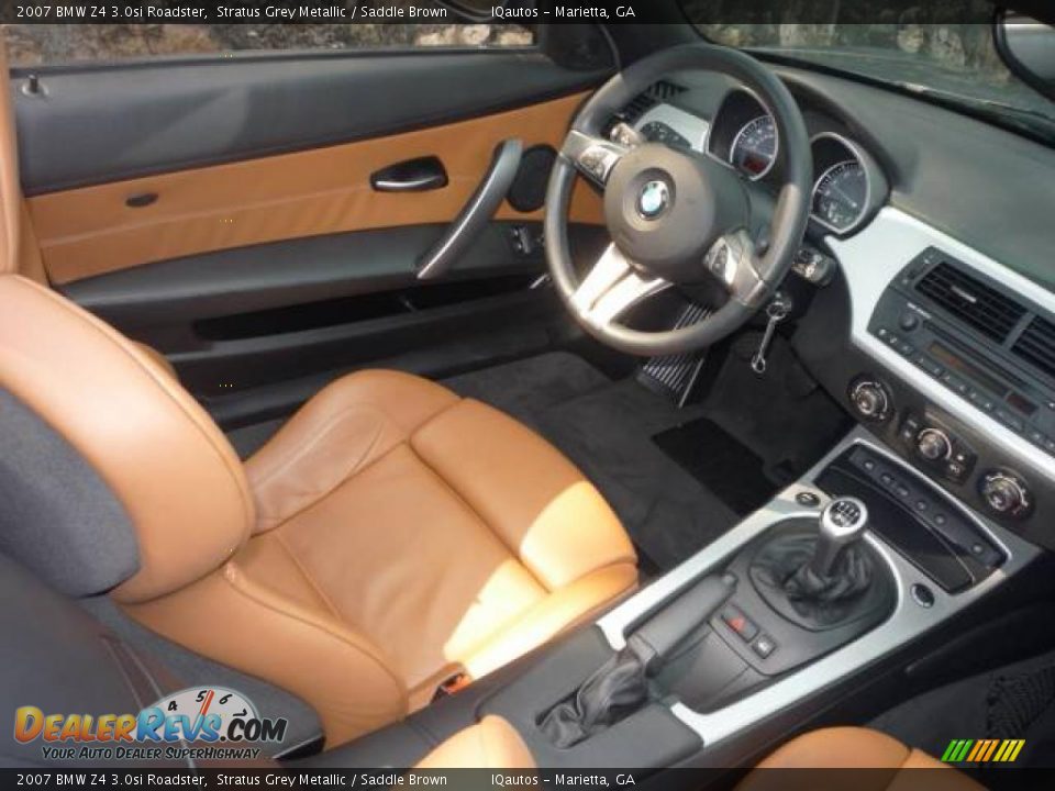 2007 BMW Z4 3.0si Roadster Stratus Grey Metallic / Saddle Brown Photo #15