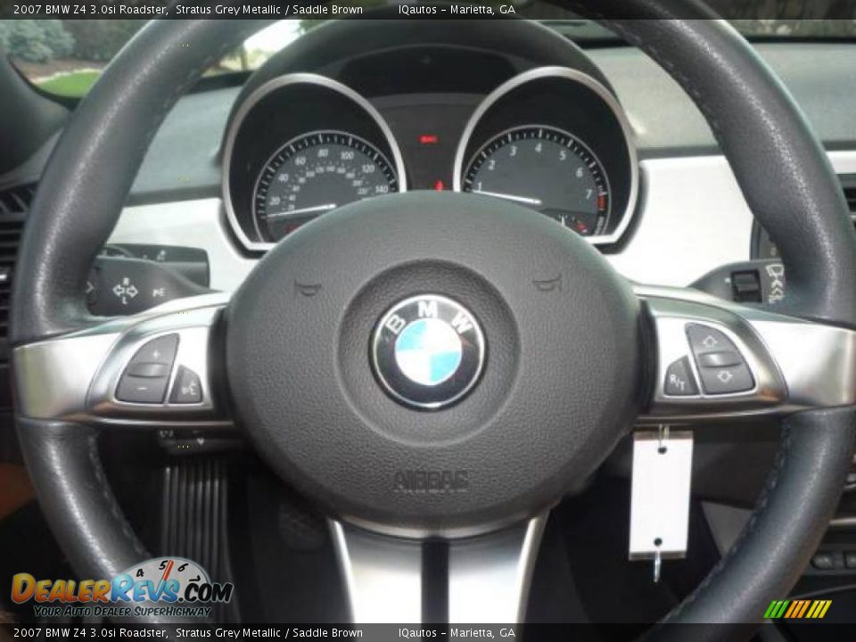 2007 BMW Z4 3.0si Roadster Stratus Grey Metallic / Saddle Brown Photo #17