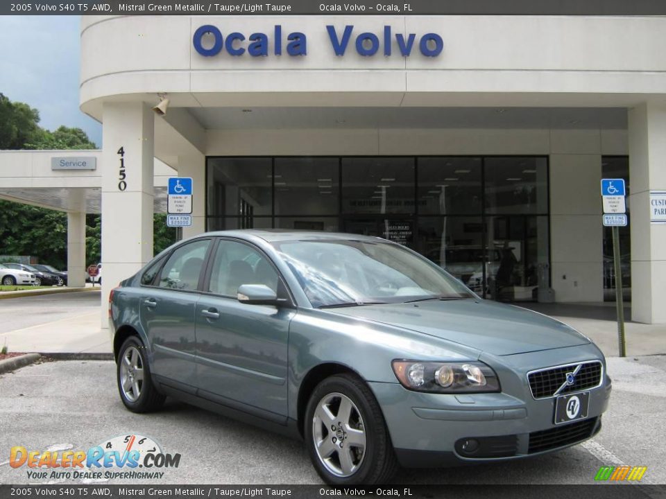 2005 Volvo S40 T5 AWD Mistral Green Metallic / Taupe/Light Taupe Photo #1