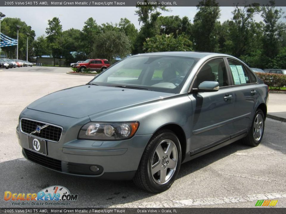 2005 Volvo S40 T5 AWD Mistral Green Metallic / Taupe/Light Taupe Photo #7