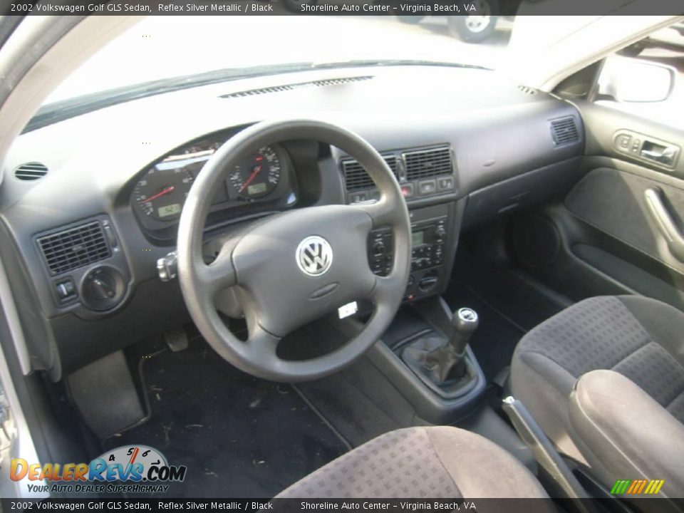 2002 Volkswagen Golf GLS Sedan Reflex Silver Metallic / Black Photo #17