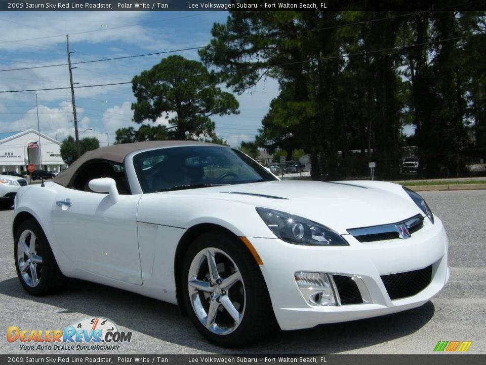 2009 Saturn Sky Red Line Roadster Polar White / Tan Photo #7