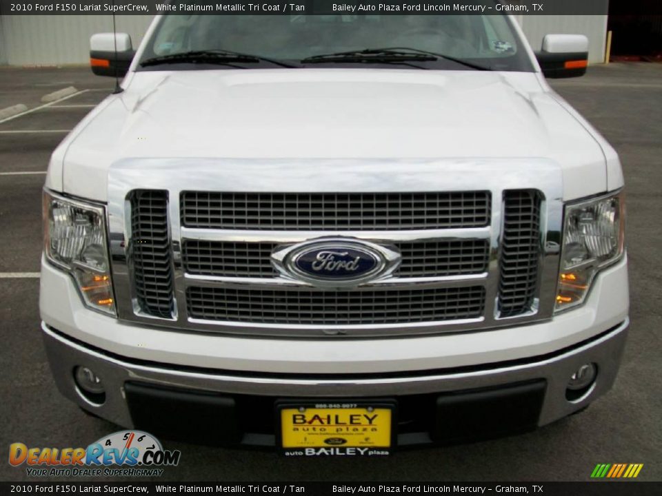 2010 Ford F150 Lariat SuperCrew White Platinum Metallic Tri Coat / Tan Photo #1