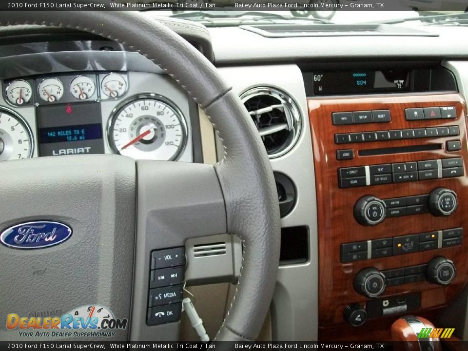 2010 Ford F150 Lariat SuperCrew White Platinum Metallic Tri Coat / Tan Photo #3