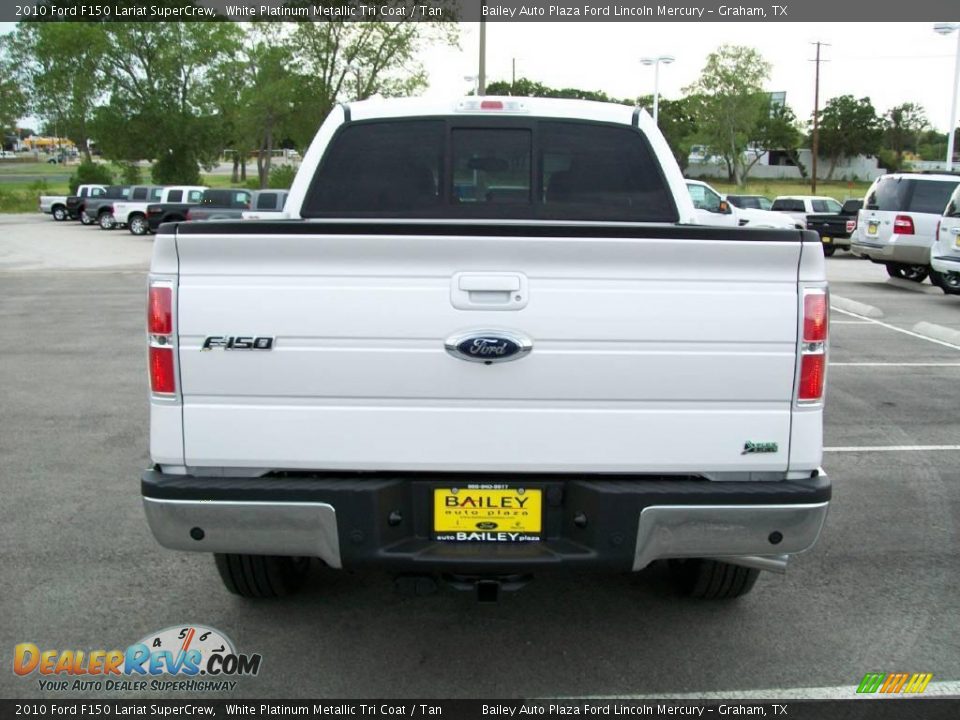 2010 Ford F150 Lariat SuperCrew White Platinum Metallic Tri Coat / Tan Photo #6