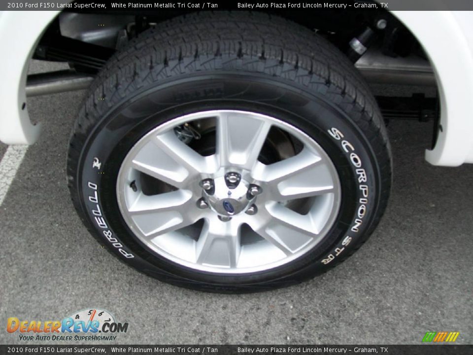 2010 Ford F150 Lariat SuperCrew White Platinum Metallic Tri Coat / Tan Photo #8
