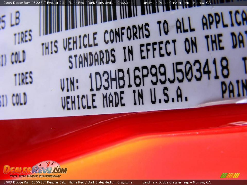 2009 Dodge Ram 1500 SLT Regular Cab Flame Red / Dark Slate/Medium Graystone Photo #12