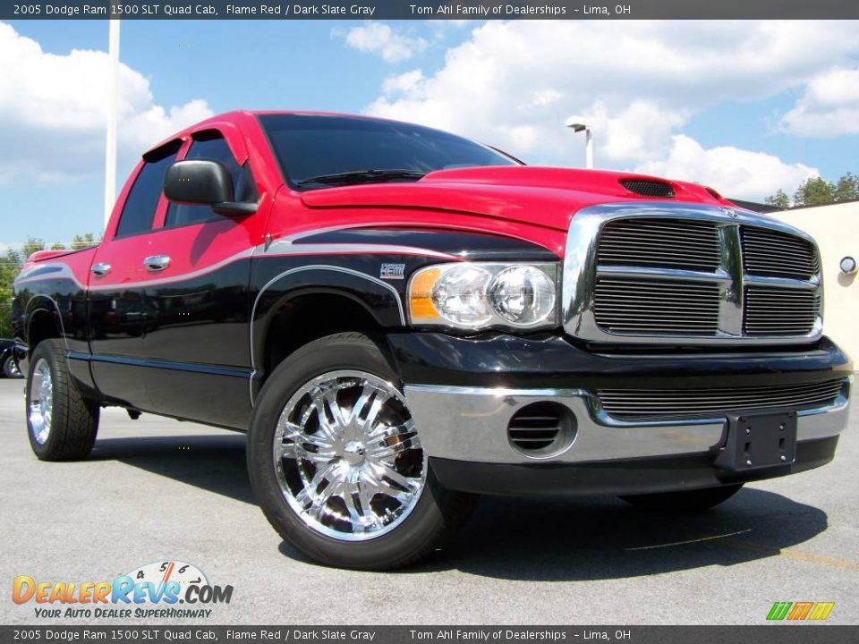 2005 Dodge Ram 1500 SLT Quad Cab Flame Red / Dark Slate Gray Photo #1