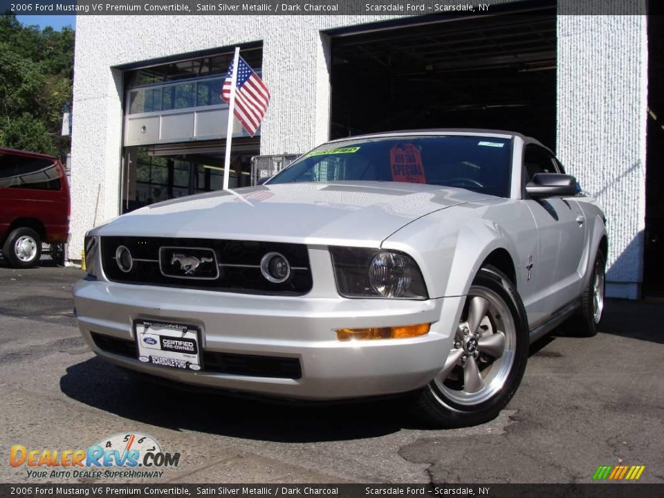2006 Ford Mustang V6 Premium Convertible Satin Silver Metallic / Dark Charcoal Photo #1