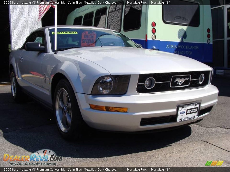 2006 Ford Mustang V6 Premium Convertible Satin Silver Metallic / Dark Charcoal Photo #3
