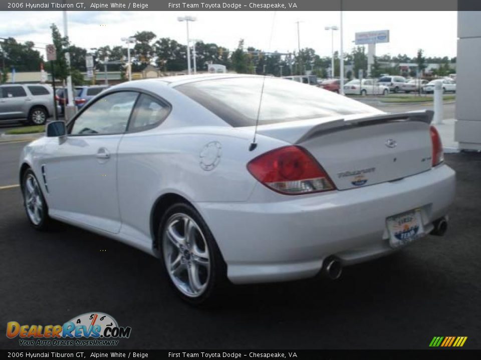 2006 Hyundai Tiburon GT Alpine White / Beige Photo #3