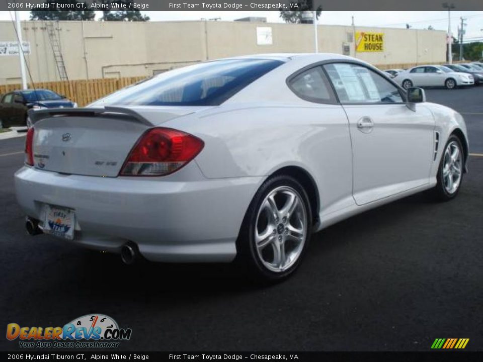 2006 Hyundai Tiburon GT Alpine White / Beige Photo #5