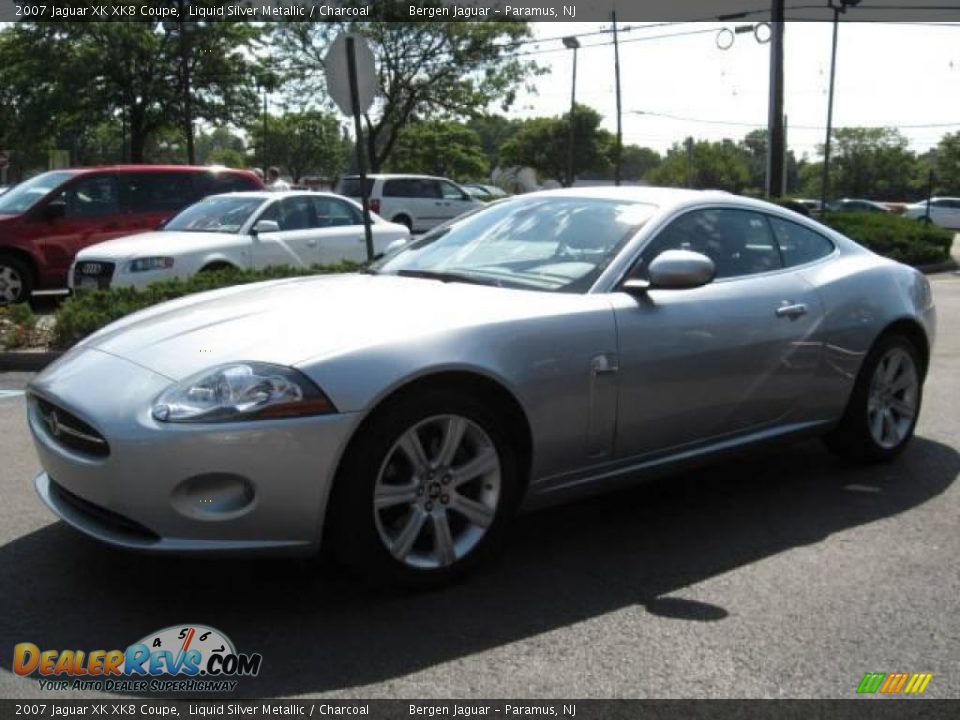 2007 Jaguar XK XK8 Coupe Liquid Silver Metallic / Charcoal Photo #3
