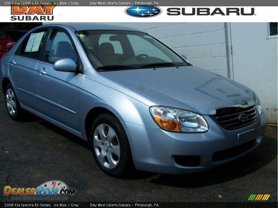 2008 Kia Spectra EX Sedan Ice Blue / Gray Photo #1