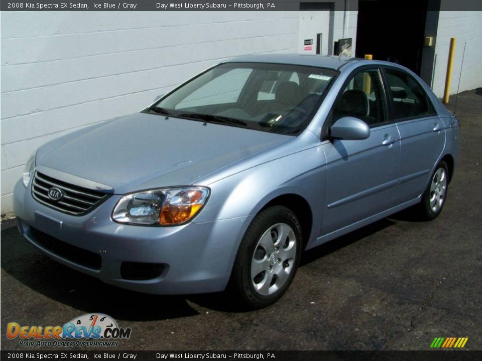 2008 Kia Spectra EX Sedan Ice Blue / Gray Photo #3