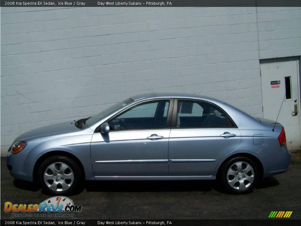 2008 Kia Spectra EX Sedan Ice Blue / Gray Photo #4