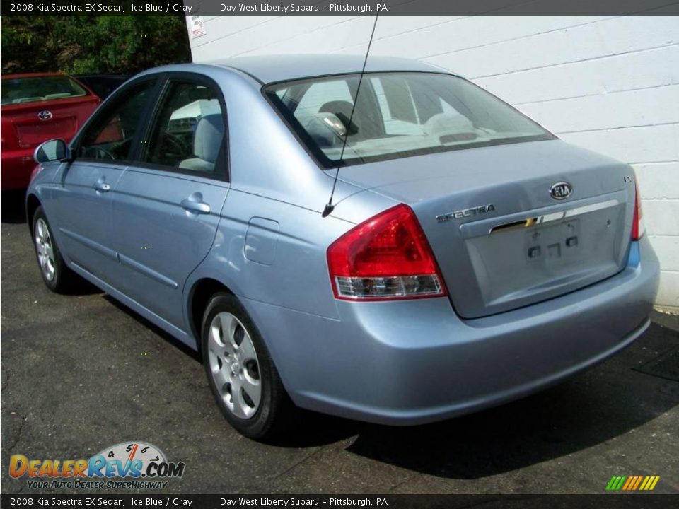 2008 Kia Spectra EX Sedan Ice Blue / Gray Photo #5