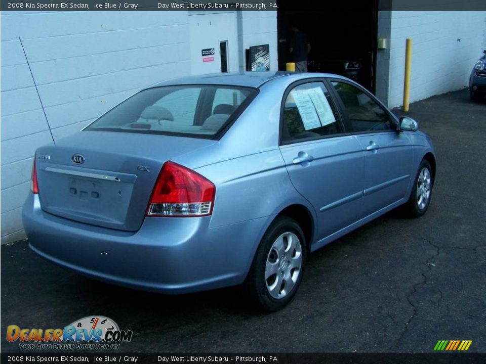 2008 Kia Spectra EX Sedan Ice Blue / Gray Photo #7